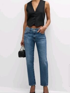 Adriano Goldschmied Womens Medium Wash Ex Boyfriend Slim Cropped Jeans 29